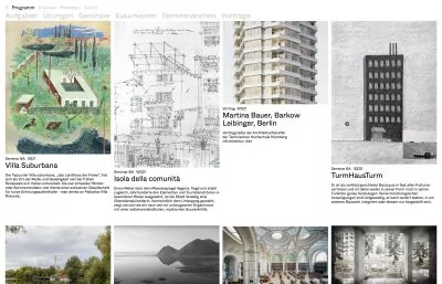 Website for Entwerfen und Gebäudelehre