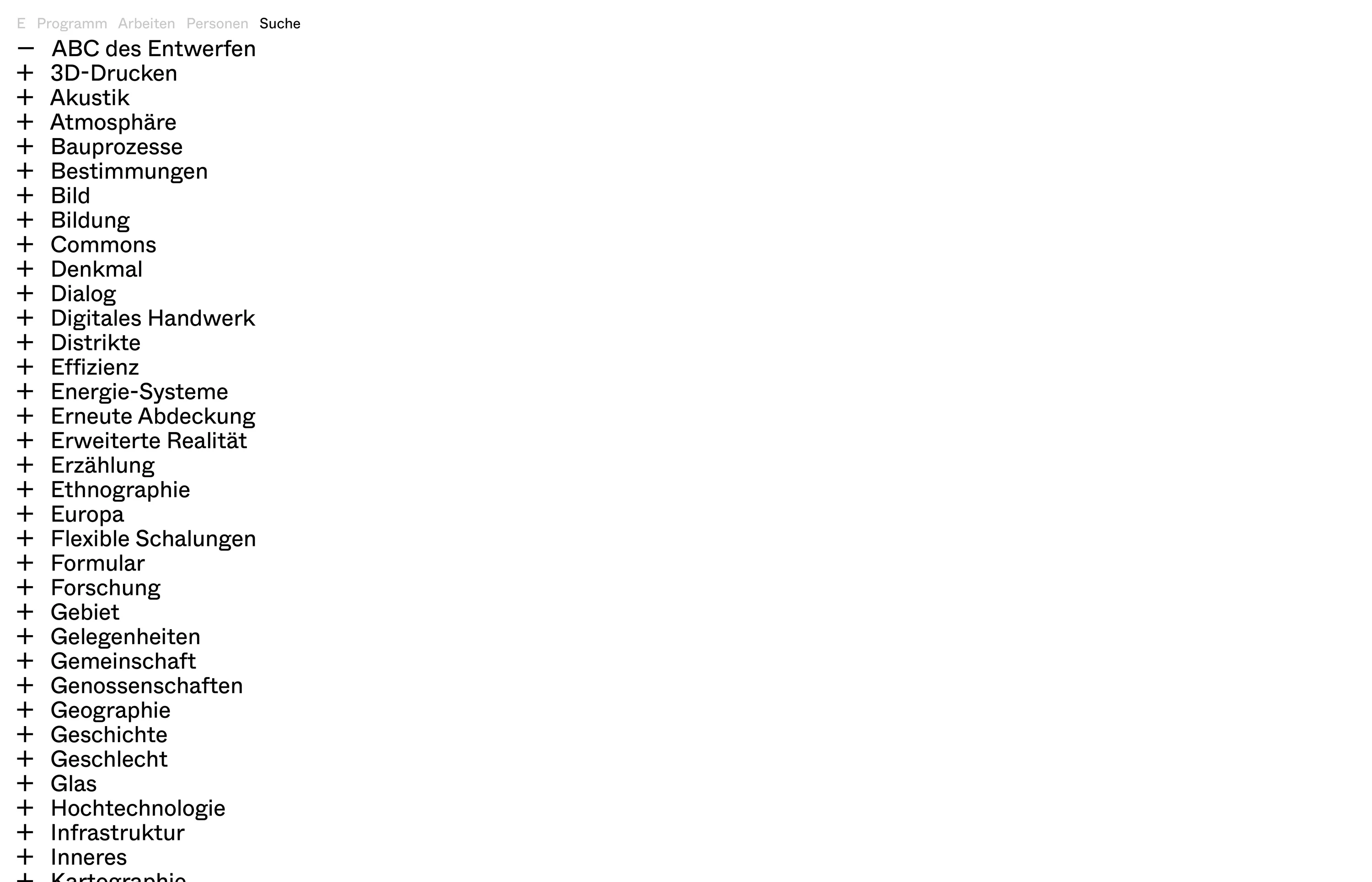 Website for Entwerfen und Gebäudelehre