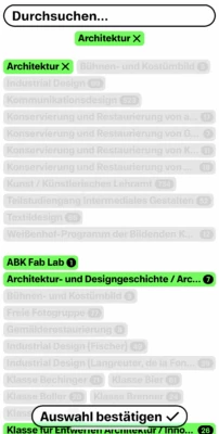 Website for the ABK Stuttgart Rundgang 2021