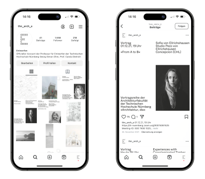 Instagram Entwerfen und Gebäudelehre