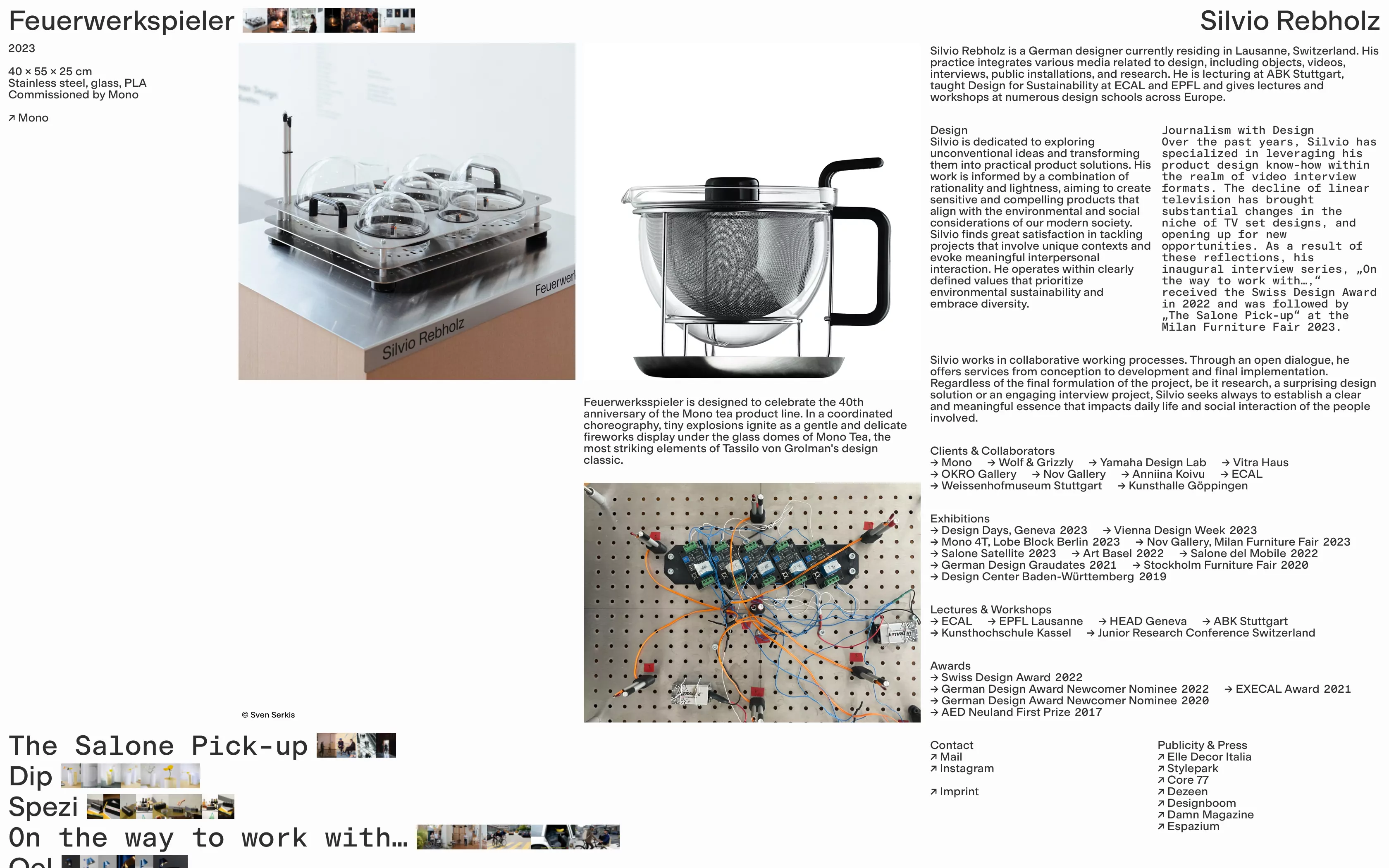 UX and Web Development for Productdesigner Silvio Rebholz