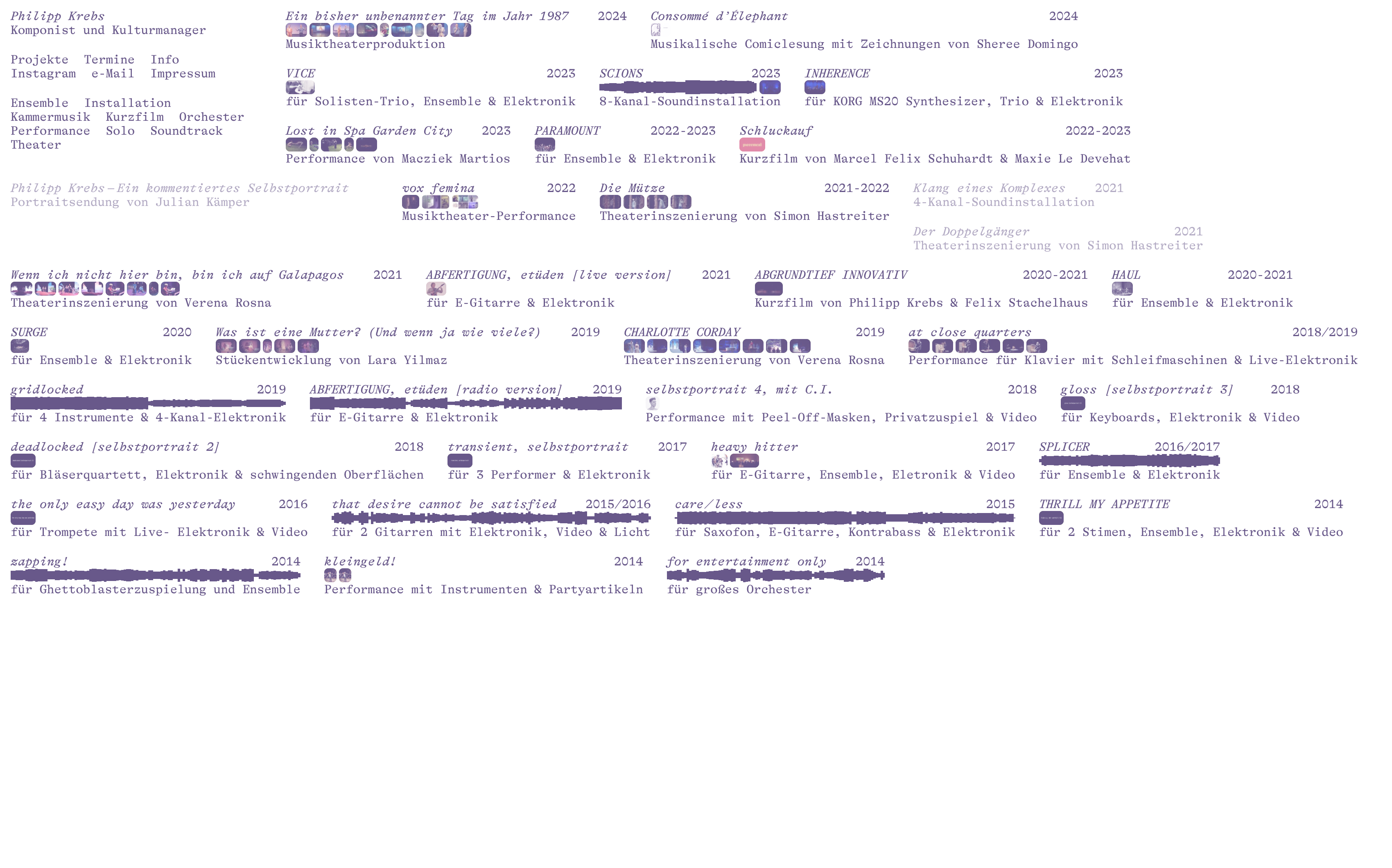 Website for composer Philipp Krebs