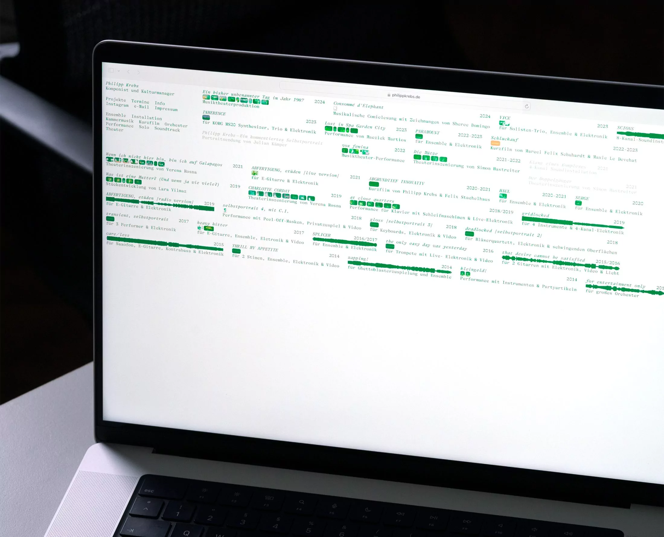 Website for composer Philipp Krebs