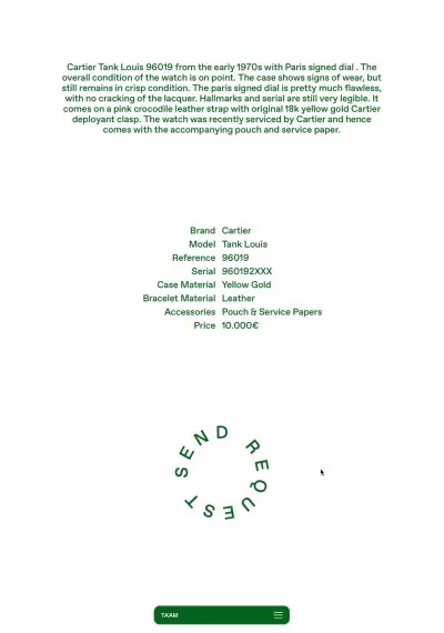 Website for TAAM Watches