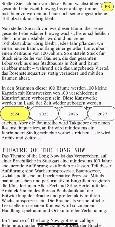 Mobile Website Theater of the long now