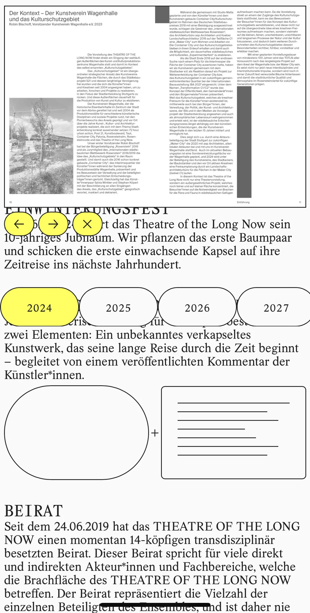 Mobile Website Theater of the long now