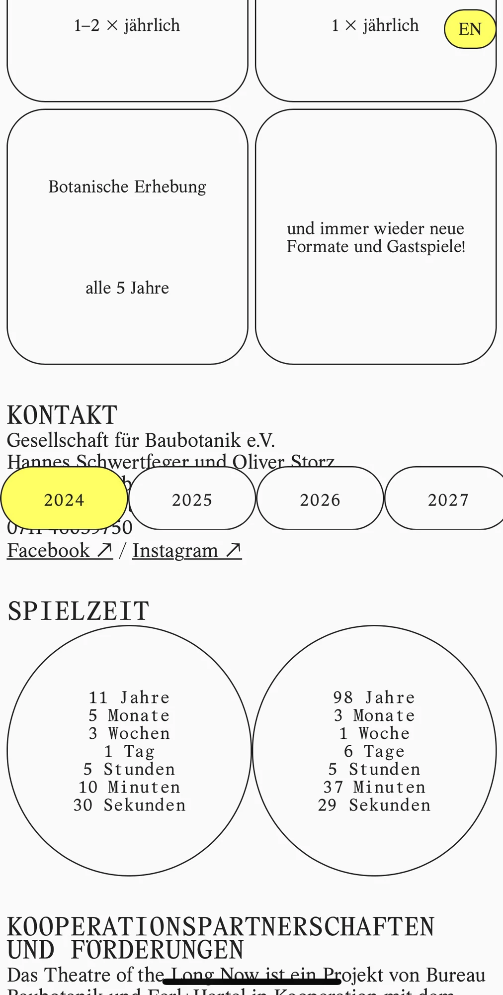 Mobile Website Theater of the long now