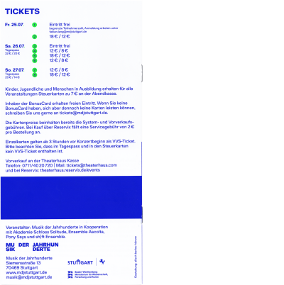 Programm for Sommer in Stuttgart 25
